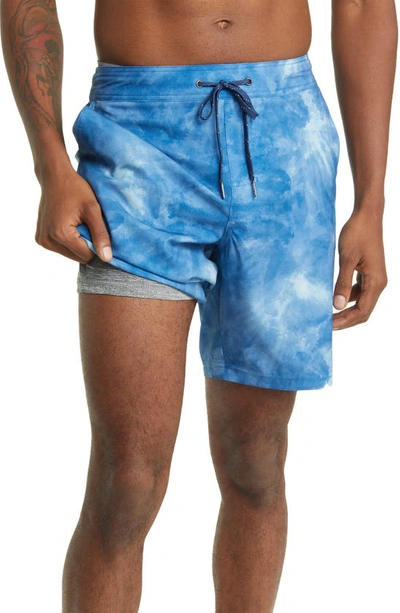 Shop Fair Harbor The Ozone Water Repellent Board Shorts In Clark Blue