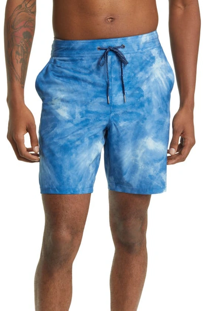 Shop Fair Harbor The Ozone Water Repellent Board Shorts In Clark Blue