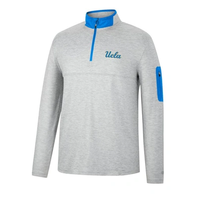 Shop Colosseum Heathered Gray/blue Ucla Bruins Country Club Windshirt Quarter-zip Jacket In Heather Gray