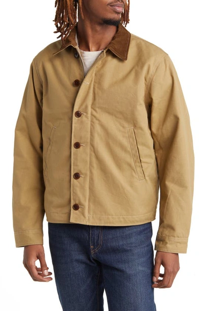 Shop Buck Mason Dry Waxed Cotton Canvas Deck Jacket In Golden Khaki