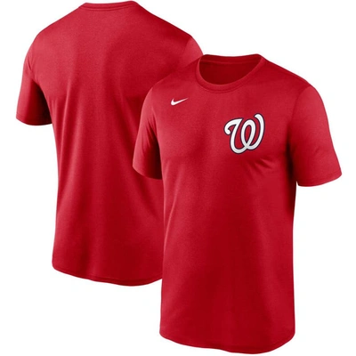 Shop Nike Red Washington Nationals Wordmark Legend T-shirt