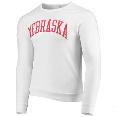 Shop Alternative Apparel White Nebraska Huskers The Champ Tri-blend Raglan Pullover Sweatshirt