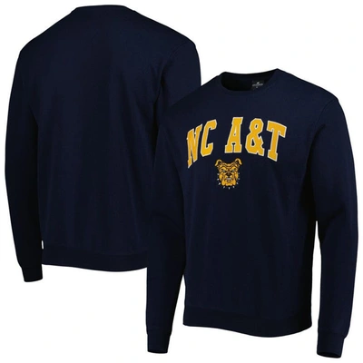 Shop Colosseum Navy North Carolina A&t Aggies Arch Over Logo Pullover Sweatshirt
