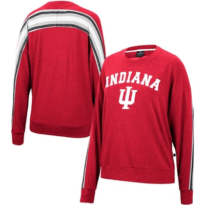Shop Colosseum Heathered Crimson Indiana Hoosiers Team Oversized Pullover Sweatshirt