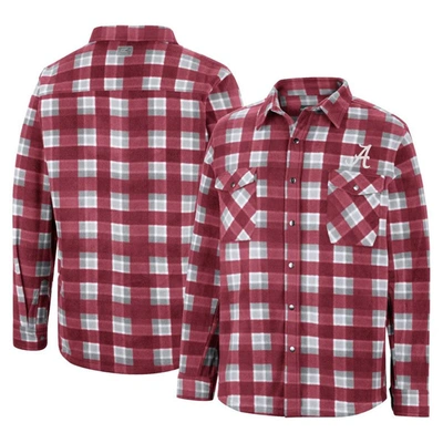 Shop Colosseum Crimson/white Alabama Crimson Tide Ellis Plaid Full-snap Shirt Jacket