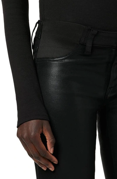 Shop Hudson Nico Coated Straight Leg Maternity Jeans In Coated Black