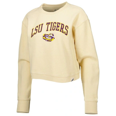 Shop League Collegiate Wear Cream Lsu Tigers Classic Campus Corded Timber Sweatshirt