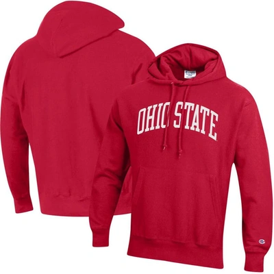 Shop Champion Scarlet Ohio State Buckeyes Big & Tall Reverse Weave Fleece Pullover Hoodie Sweatshirt