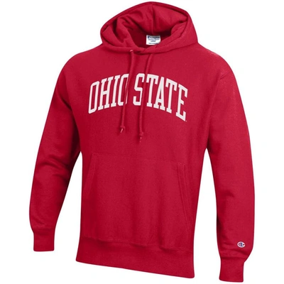 Champion Reverse Weave Hoodie Ohio State In Red In Scarlet