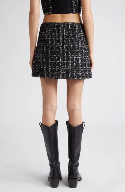 Shop Alice And Olivia Elana Tweed Miniskirt In Black/ Cream