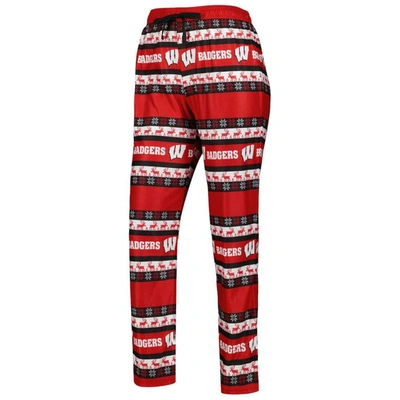 Shop Foco Red Wisconsin Badgers Ugly Long Sleeve T-shirt & Pajama Pants Sleep Set