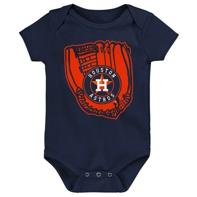 Shop Outerstuff Newborn & Infant Orange/navy/white Houston Astros Minor League Player Three-pack Bodysuit Set