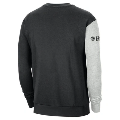 Shop Nike Black/heather Gray Philadelphia 76ers Courtside Versus Force & Flight Pullover Sweatshirt