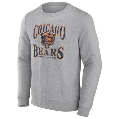 Shop Fanatics Branded Heathered Charcoal Chicago Bears Playability Pullover Sweatshirt In Heather Charcoal
