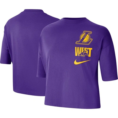 Shop Nike Purple Los Angeles Lakers Essential Boxy T-shirt