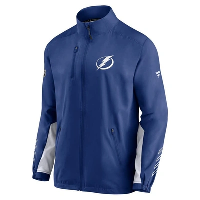 Shop Fanatics Branded Blue Tampa Bay Lightning Authentic Pro Locker Room Rinkside Full-zip Jacket
