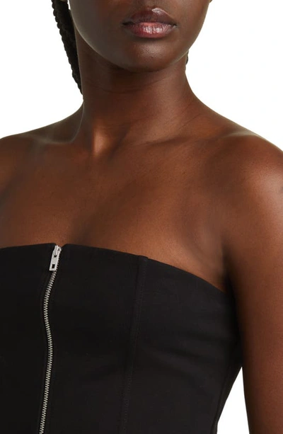 Shop Rag & Bone Irina Exposed Zip Strapless Top In Black