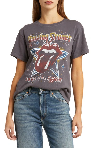Shop Lucky Brand Rolling Stones Studded Cotton Graphic T-shirt In Rabbit