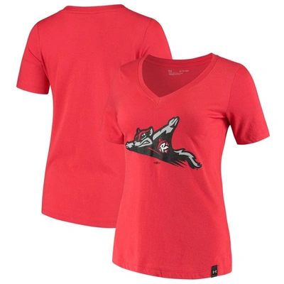 Shop Under Armour Red Richmond Flying Squirrels Performance V-neck T-shirt