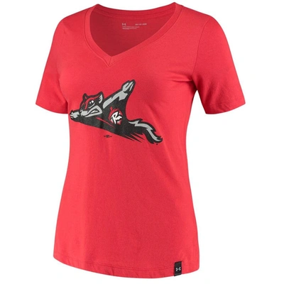 Shop Under Armour Red Richmond Flying Squirrels Performance V-neck T-shirt