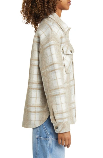 Shop Thread & Supply Plaid Shacket In Taupe Combo Plaid