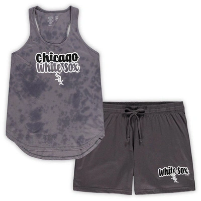 Concepts Sport Women's  Charcoal Chicago White Sox Plus Size Cloud Tank Top And Shorts Sleep Set In Charcoal