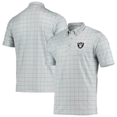 Shop Antigua Gray/black Las Vegas Raiders Deliver Button-down Polo In White