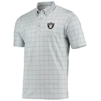 Shop Antigua Gray/black Las Vegas Raiders Deliver Button-down Polo In White
