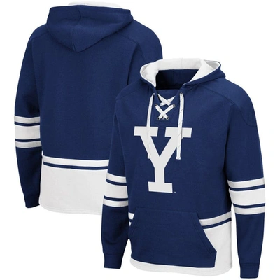 Shop Colosseum Navy Yale Bulldogs Lace Up 3.0 Pullover Hoodie