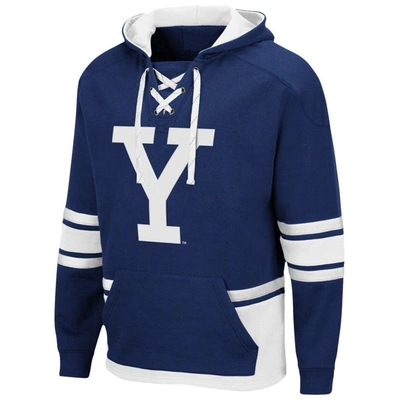 Shop Colosseum Navy Yale Bulldogs Lace Up 3.0 Pullover Hoodie