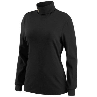 Shop Wear By Erin Andrews Black New Orleans Saints Long Sleeve Tri-blend Turtleneck T-shirt