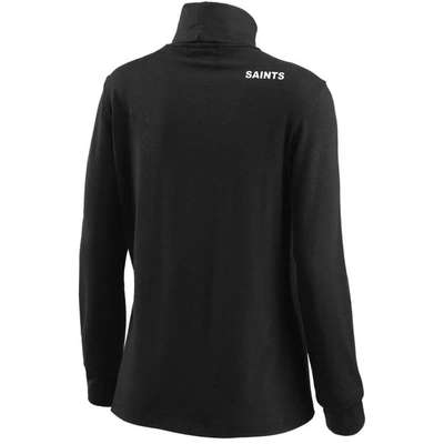 Shop Wear By Erin Andrews Black New Orleans Saints Long Sleeve Tri-blend Turtleneck T-shirt
