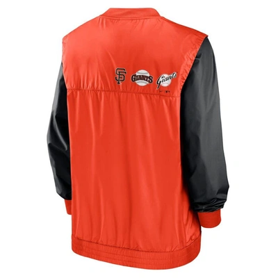 Shop Nike White/orange San Francisco Giants Rewind Warmup V-neck Pullover Jacket