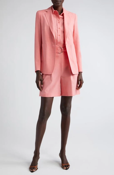 Akris Punto Lightweight Techno Crepe Blazer Jacket In Flamingo