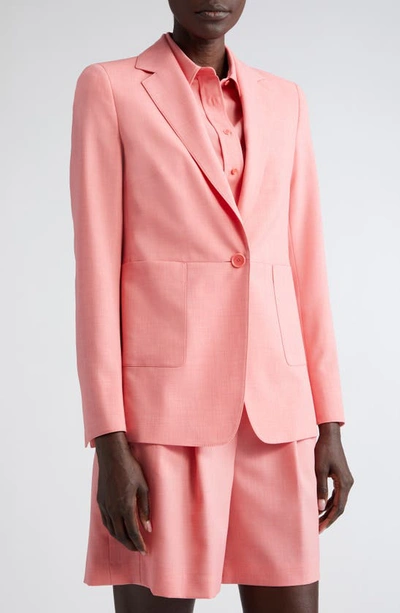 Akris Punto Lightweight Techno Crepe Blazer Jacket In Flamingo