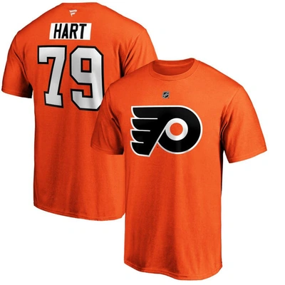 Shop Fanatics Branded Carter Hart Orange Philadelphia Flyers Team Authentic Stack Name & Number T-shirt