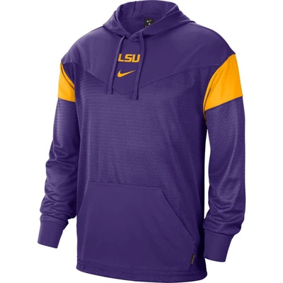 Shop Nike Purple Lsu Tigers Sideline Jersey Pullover Hoodie