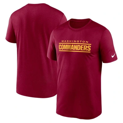 Shop Nike Burgundy Washington Commanders Legend Wordmark Performance T-shirt