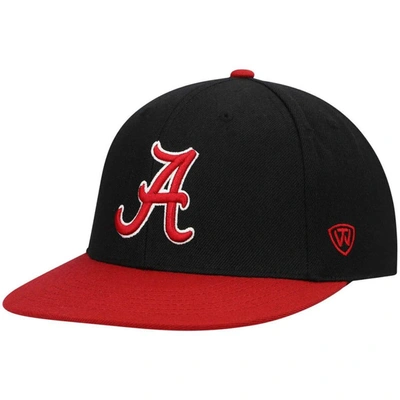 Shop Top Of The World Black/crimson Alabama Crimson Tide Team Color Two-tone Fitted Hat