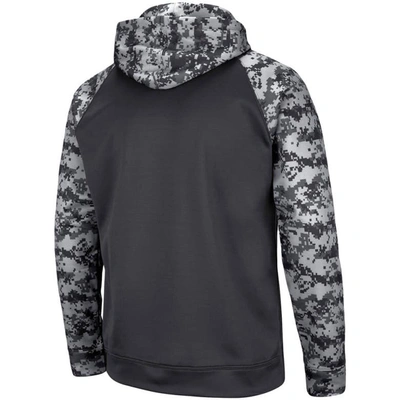 Colosseum Charcoal Washington State Cougars Oht Military Appreciation Digital Camo Pullover Hoodie In Charcoal