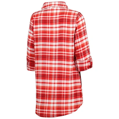 Shop Concepts Sport Red Detroit Red Wings Mainstay Flannel Full-button Long Sleeve Nightshirt