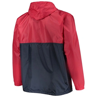 Profile Men's Red Washington Capitals Big And Tall Anorak Half-zip Pullover Hoodie In Red
