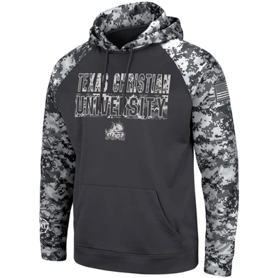 Shop Colosseum Charcoal Tcu Horned Frogs Oht Military Appreciation Digital Camo Pullover Hoodie