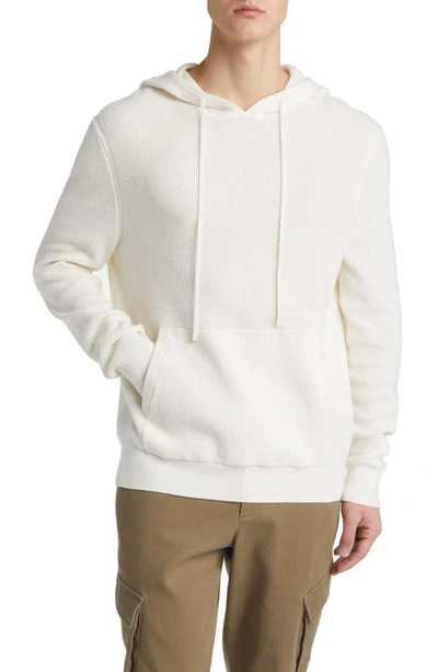 Shop Atm Anthony Thomas Melillo Cotton & Cashmere Waffle Stitch Hoodie In Chalk