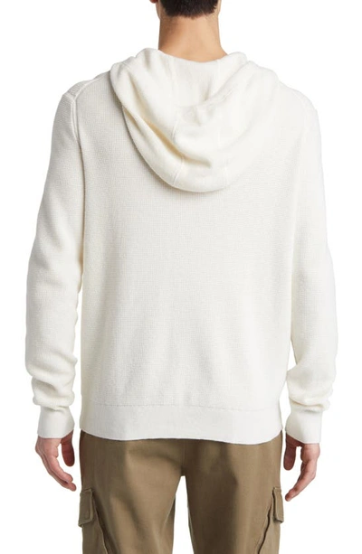 Shop Atm Anthony Thomas Melillo Cotton & Cashmere Waffle Stitch Hoodie In Chalk