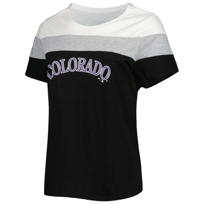 Shop Profile White/black Colorado Rockies Plus Size Colorblock T-shirt