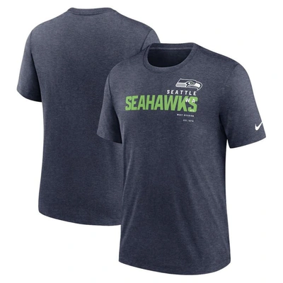 Shop Nike Heather Navy Seattle Seahawks Team Tri-blend T-shirt