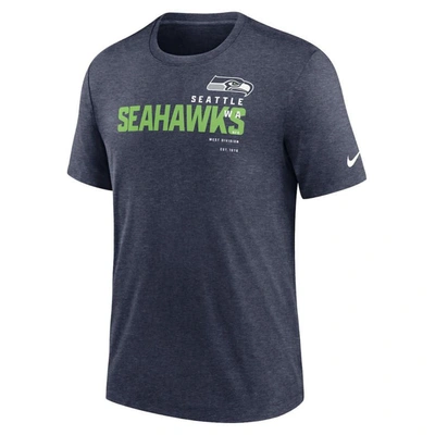 Shop Nike Heather Navy Seattle Seahawks Team Tri-blend T-shirt