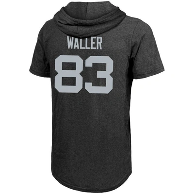 Shop Majestic Threads Darren Waller Black Las Vegas Raiders Player Name & Number Tri-blend Hoodie T-shirt