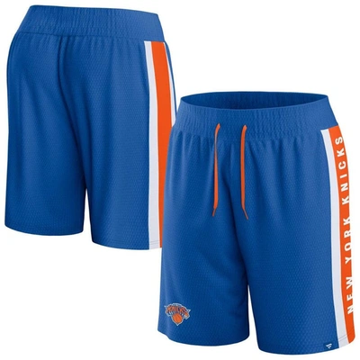Shop Fanatics Branded Blue New York Knicks Referee Iconic Mesh Shorts